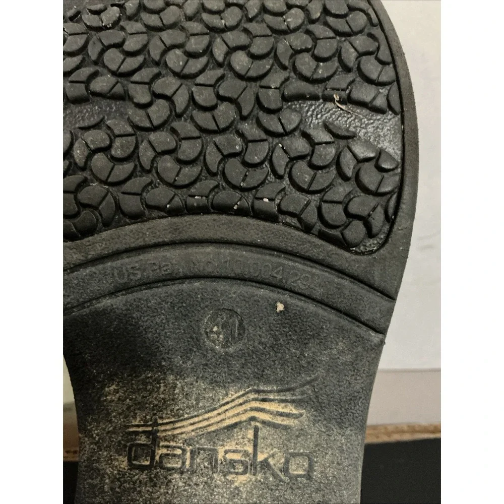 Dansko XP 2.0 Floral Tooled Clog Black Leather Women 41 US 11 Comfort Shoes